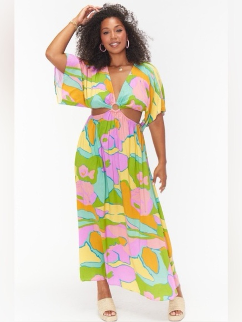 Show Me Your MuMu Dana Maxi Dress in Summer Sorbet multi-color print